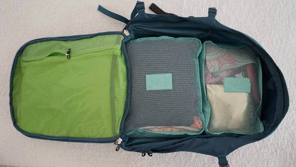 Osprey 40 con packing cubes