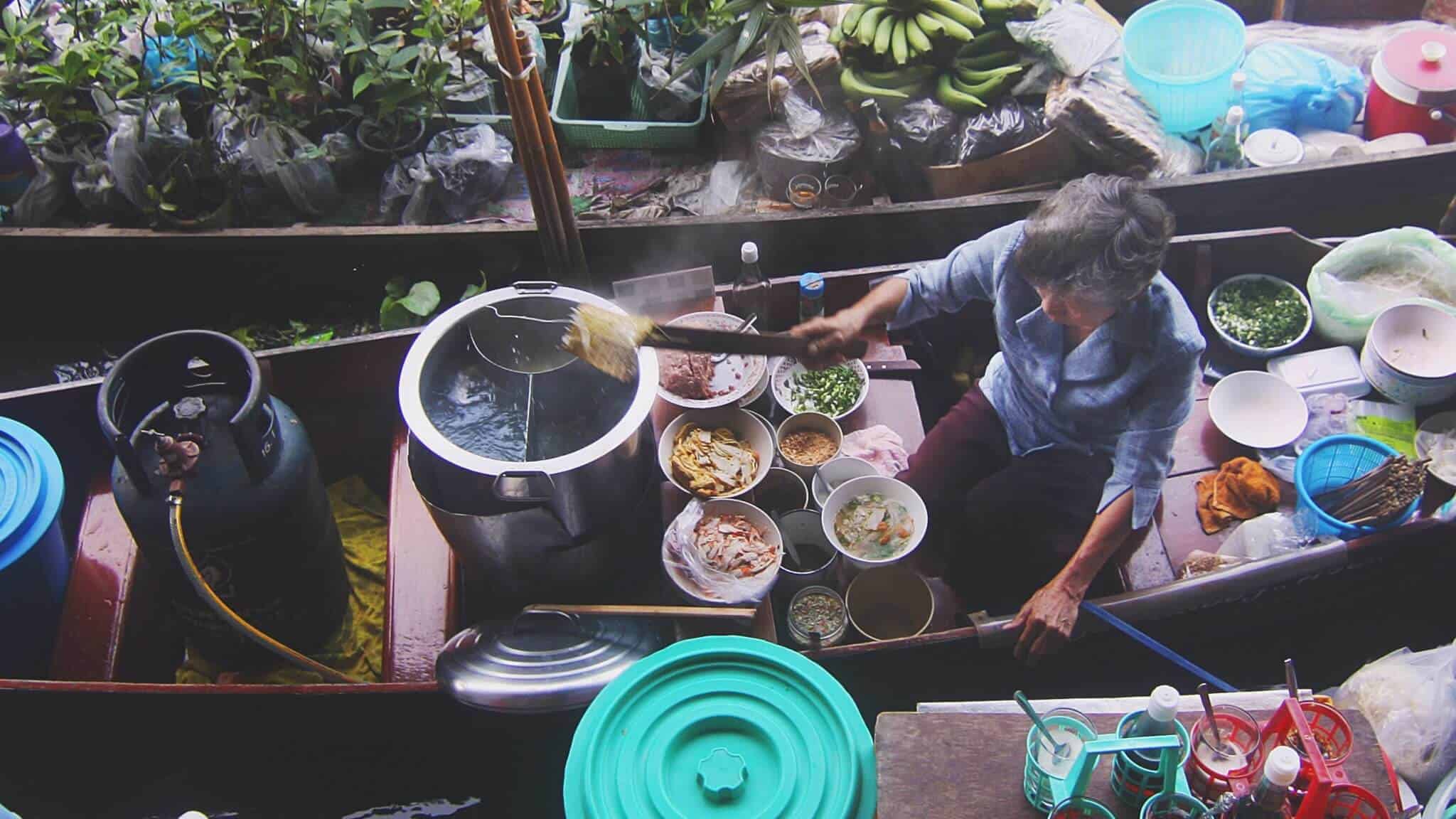 Mercado Flotante en Bangkok